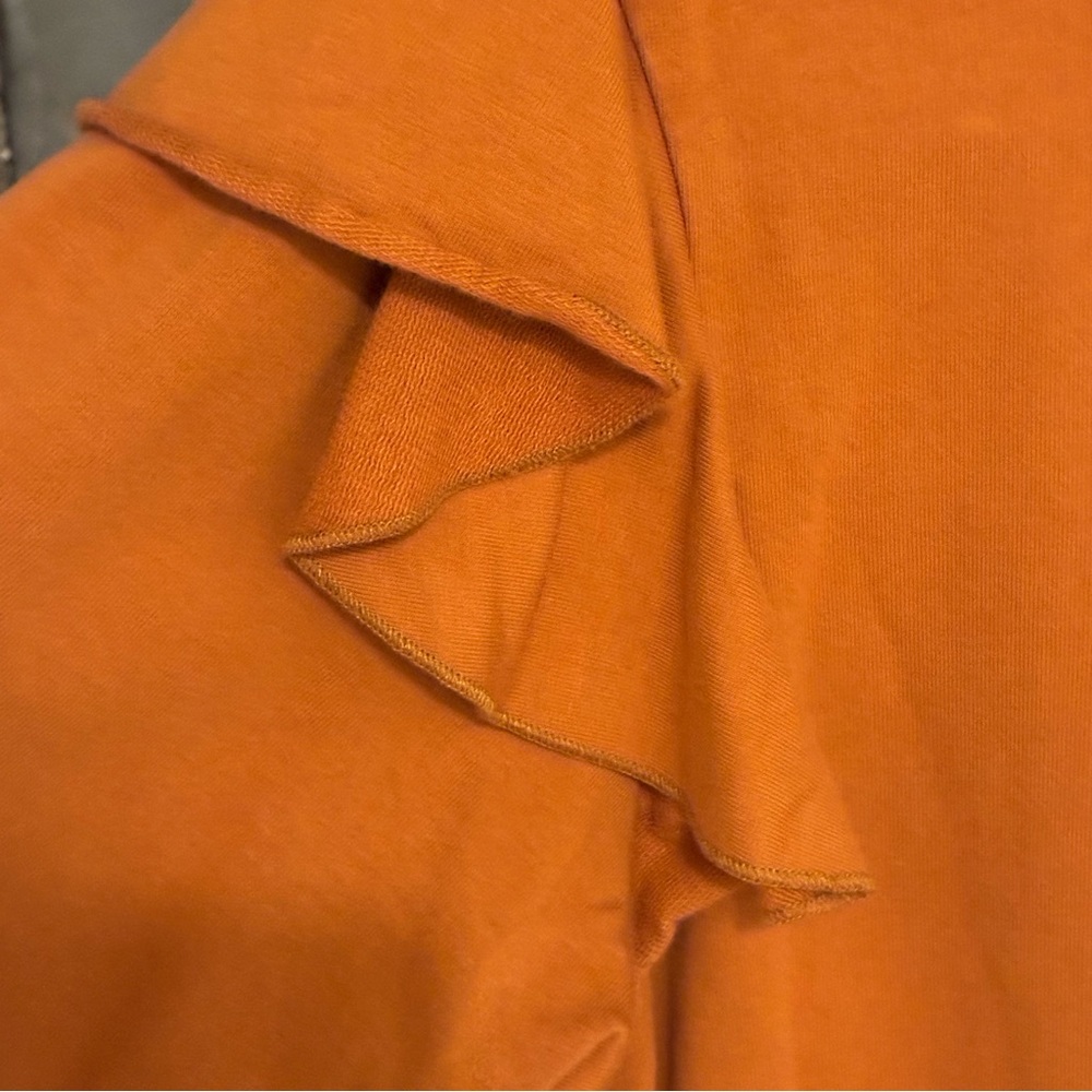Small Rust Orange Ruffle Sweatshirt the drop - Picture 5 of 5